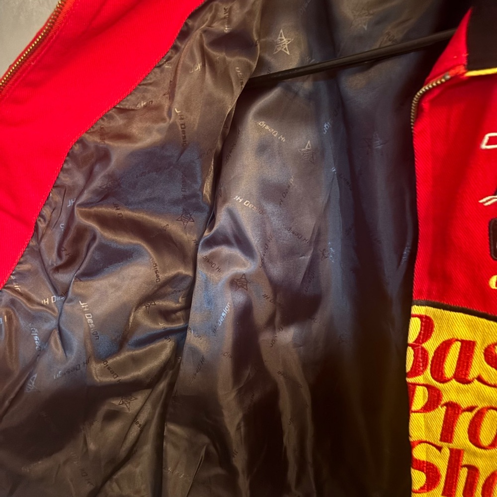 JH Design Bass Pro Shops Racing Jacket Red Embroidered Women’s M - Picture 10 of 13